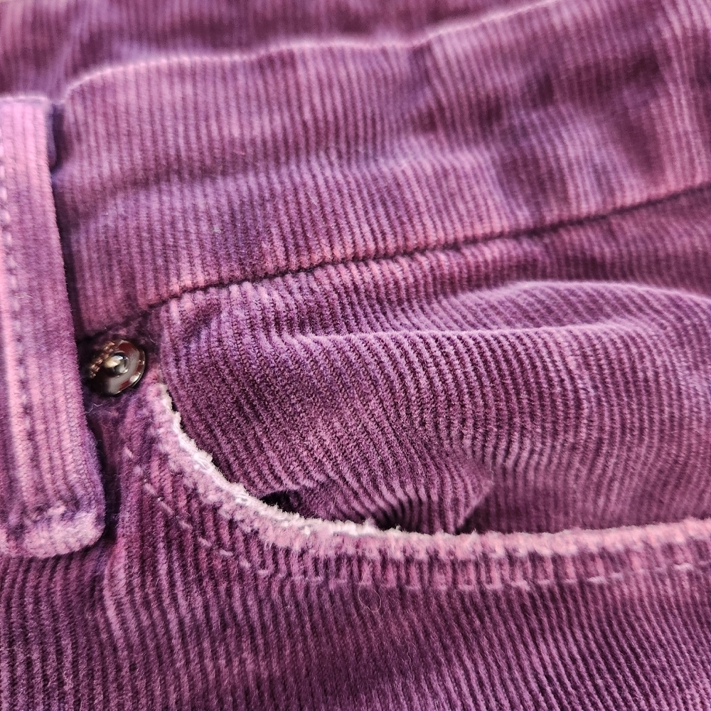 MOTHER Skinny Corduroy Pants in Plum - Picture 13 of 15